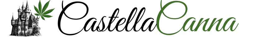 Logo der CastellaCanna mit einer Burg und einem grünem Hanfblatt
